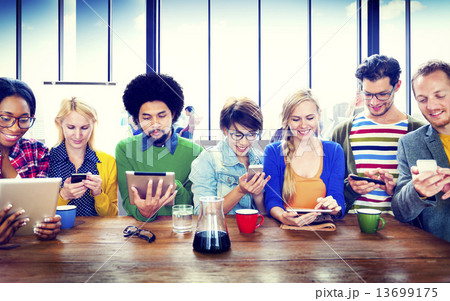 Diverse People Digital Devices Wireless Communication Concept Diverse People Digital Devices Wireless Communication Concept 13699175