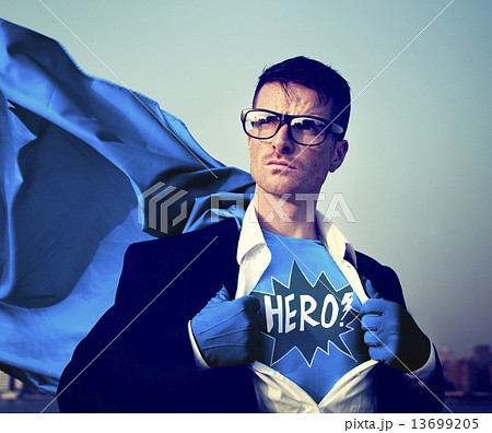 Superhero Businessman Hero Comic Explosion Concept 13699205