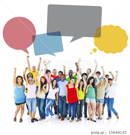 Large Diversed group of people enjoying 13699245