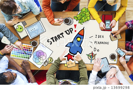 People Working in a Conference and Photo Illustration 13699298