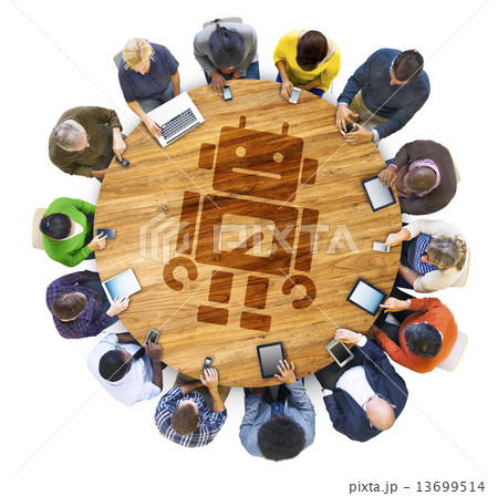 Multi-Ethnic People Social Networking with Technology Concepts 13699514