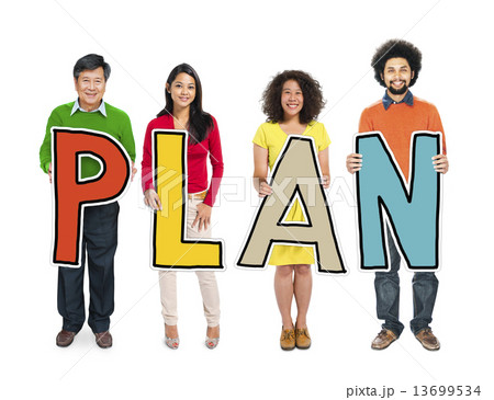 DIverse People Holding Text Plan DIverse People Holding Text Plan 13699534