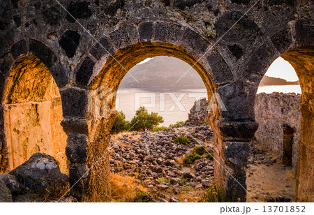 Gemiler Island ruins on sunset Gemiler Island ruins on sunset 13701852