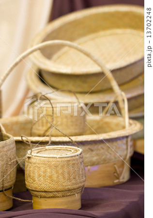 Sticky Rice Container and Wickerwork Handicraft. Sticky Rice Container and Wickerwork Handicraft. 13702248