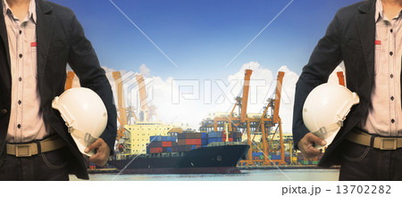 working man in port authority use for shipping ,logistic,vessel, 13702282