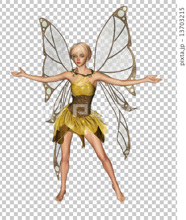ポーズする　妖精　フェアリー　3DCGイラスト素材 13703215