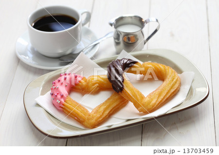 手作りチュロス、バレンタインデザート 手作りチュロス、バレンタインデザート 13703459