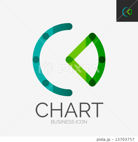 Minimal Line Design Logo Chart Graph Iconのイラスト素材