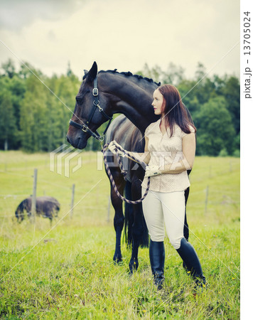 Woman and horse Woman and horse 13705024