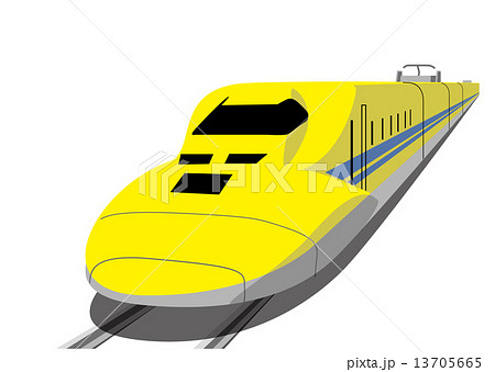 黄色い新幹線のイラスト素材