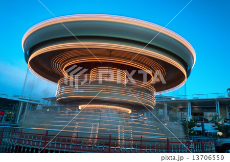 Colourful & Detailed Carousel ride at an amusement park 13706559