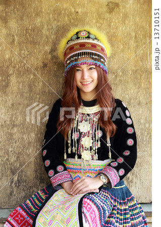 Traditionally dressed Mhong hill tribe woman Traditionally dressed Mhong hill tribe woman 13710151