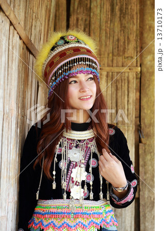 Traditionally dressed Mhong hill tribe woman Traditionally dressed Mhong hill tribe woman 13710173