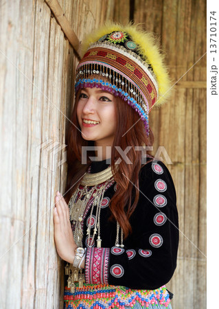 Traditionally dressed Mhong hill tribe woman Traditionally dressed Mhong hill tribe woman 13710174