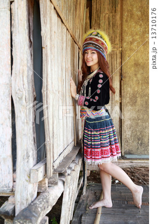 Traditionally dressed Mhong hill tribe woman Traditionally dressed Mhong hill tribe woman 13710176