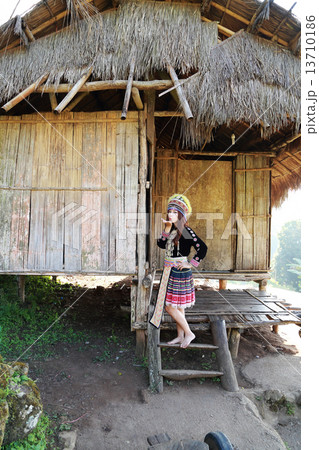 Traditionally dressed Mhong hill tribe woman Traditionally dressed Mhong hill tribe woman 13710186