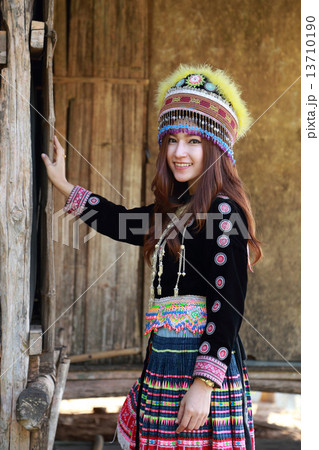 Traditionally dressed Mhong hill tribe woman Traditionally dressed Mhong hill tribe woman 13710190