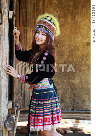 Traditionally dressed Mhong hill tribe woman Traditionally dressed Mhong hill tribe woman 13710191