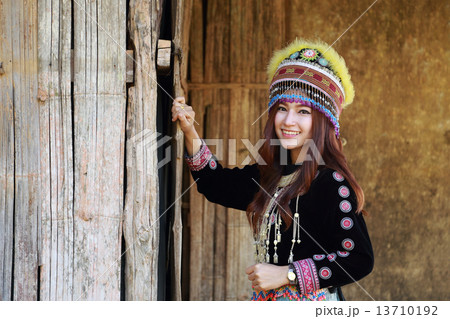 Traditionally dressed Mhong hill tribe woman Traditionally dressed Mhong hill tribe woman 13710192