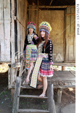 Traditionally dressed Mhong hill tribe woman Traditionally dressed Mhong hill tribe woman 13710278