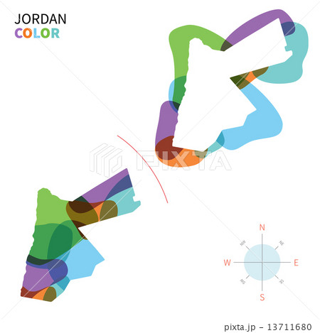 Abstract vector color map of Jordan with transparent paint effect. 13711680