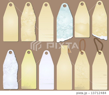 set of the various price tags in grunge style 13712484