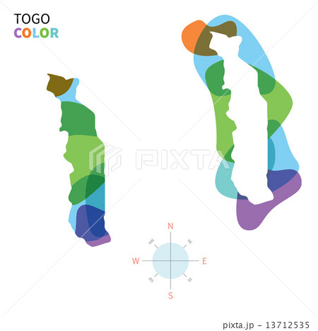 Abstract vector color map of Togo with transparent paint effect. Abstract vector color map of Togo with transparent paint effect. 13712535