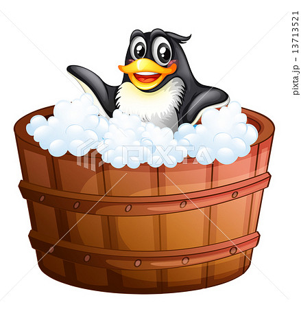 A penguin at the bathtub A penguin at the bathtub 13713521