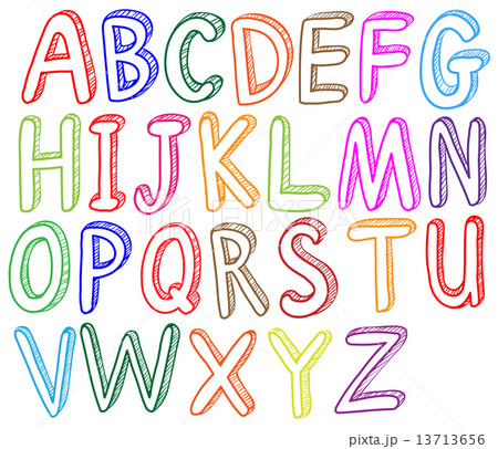 Colorful font styles of the alphabet 13713656