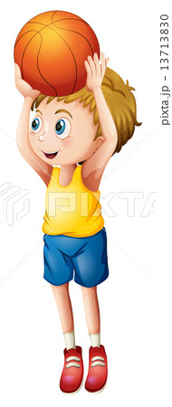 A cute boy playing basketball A cute boy playing basketball 13713830