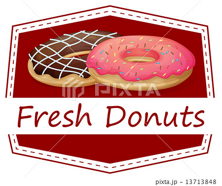 A food with a fresh donuts label 13713848