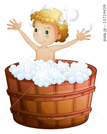 young boy bath 