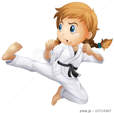 A female doing karate A female doing karate 13714567