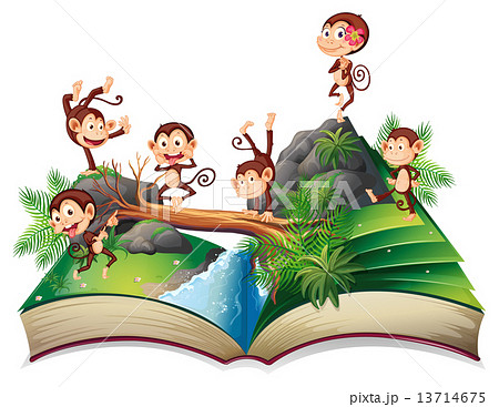 Pop-up book with monkeys 13714675