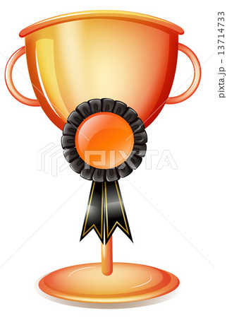 A worldcup trophy with a black ribbon 13714733