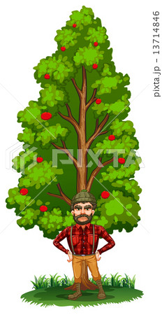 A lumberjack under the tree 13714846