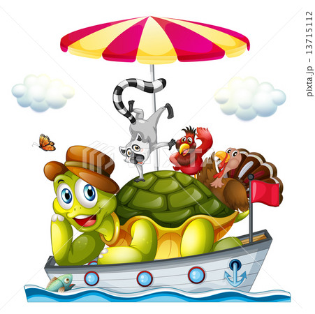 Animals on boat 13715112