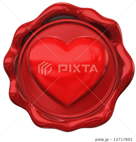 Wax seal in form of heart hape 13717602