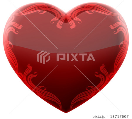 Ruby heart with ornament 13717607