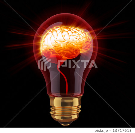 Light bulb with shining brain inside 13717613