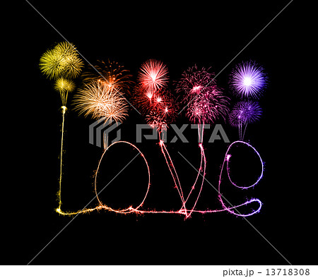 Love sparkler firework light alphabet Love sparkler firework light alphabet 13718308