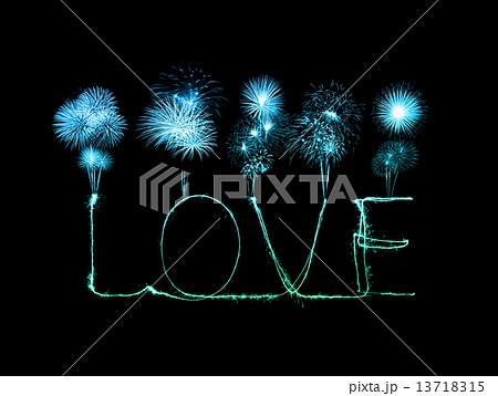 Love sparkler firework light alphabet 13718315