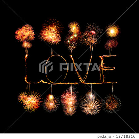 Love sparkler firework light alphabet Love sparkler firework light alphabet 13718316