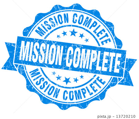 Mission Complete Blue Grunge Seal Isolated On のイラスト素材