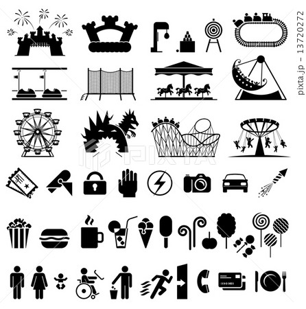 Amusement Park Icons のイラスト素材