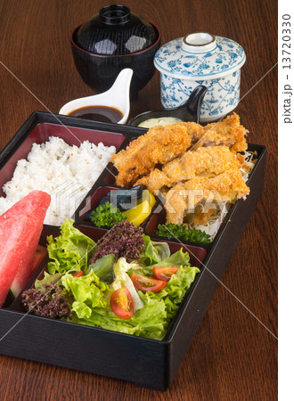 japanese cuisine. lunch box set on the background japanese cuisine. lunch box set on the background 13720330