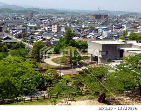 鳥取城跡から見た鳥取市街の写真素材