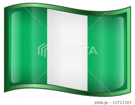 Nigeria Flag Icon, isolated on white background. 13721303