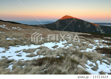 Snezka during sunset 13721624
