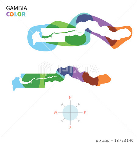 Abstract vector color map of Gambia with transparent paint effect. 13723140